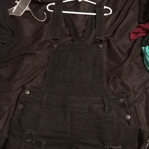 Black Overall Shorts